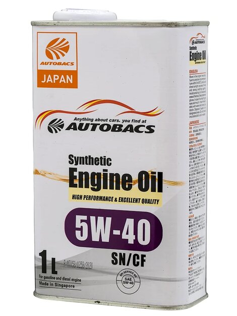 AUTOBACS A00032065 Масло моторное Synthetic 5W-40 SN/CF 1л