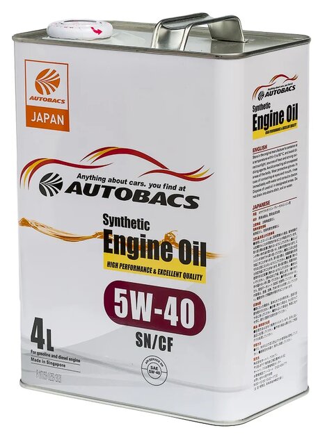 AUTOBACS A00032066 Масло моторное Synthetic 5W-40 SN/CF 4л