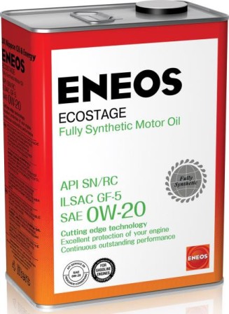 ENEOS 8801252022022 Масло моторное Ecostage, синтетическое 0W-20, SN, GF5, 4л
