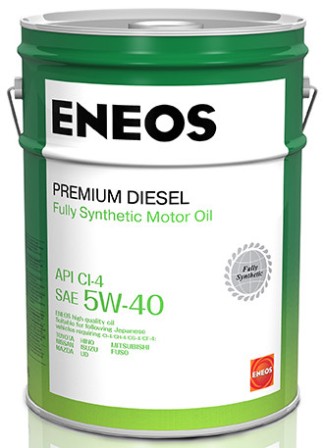 ENEOS 8809478942827 масло моторное Premium Diesel CI-4 синтетическое 5W-40 20л