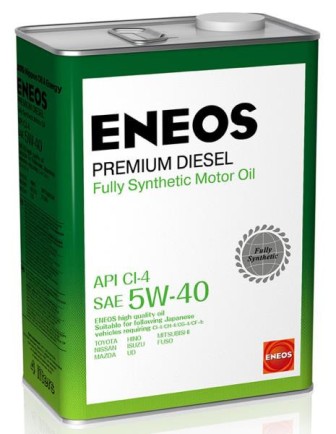 ENEOS 8809478943077 масло моторное Premium Diesel CI-4 синтетическое 5W-40 4л