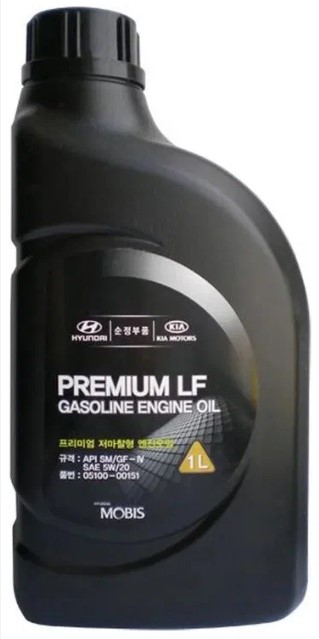 HYUNDAI/KIA 0510000151 Масло моторное синтетическое Premium LF Gasoline 5W-20, 1л