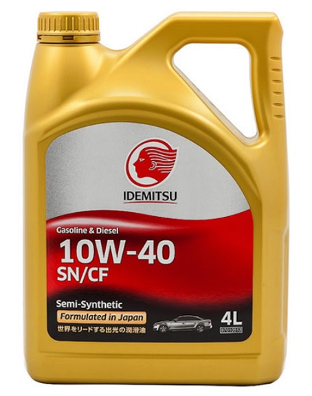 Масло моторное полусинтетическое Idemitsu Gasoline & Diesel Semi-Synthetic 10W-40, 4л 30015049746