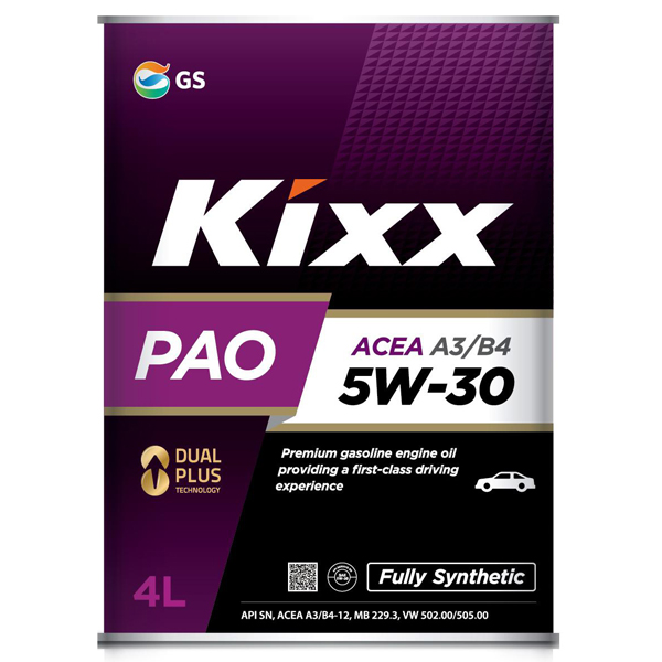 Масло моторное Kixx PAO A3/B4 5W-30 синтетическое, 4л L209044TE1