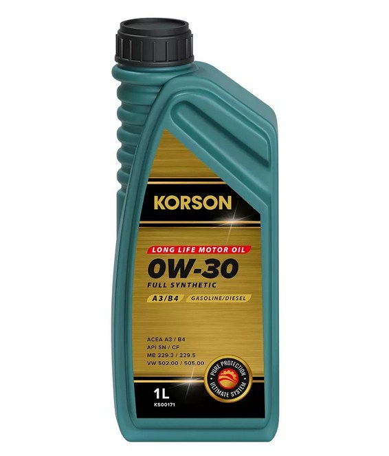 KS00171 KORSON FULL SYNTHETIC 0W⁠-⁠30 A3/B4 1л масло моторное