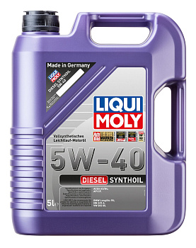 Синтетическое моторное масло Diesel Synthoil 5W-40 5л