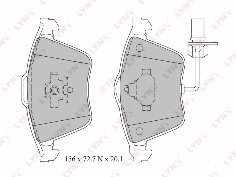 LYNXauto BD1217 Колодки тормозные дисковые перед AUDI A4 1.0-3.0TD 04-07 A6 2.0-3.2 04> A8 3.7-4.2 02-10, Front