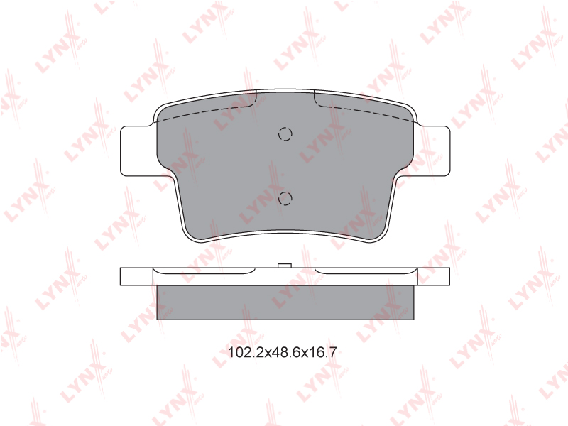 LYNXauto BD2226 Колодки тормозные дисковые зад Citroen C4 Picasso & Grand C4 Picasso 1.6i, 1.6 HDi, 1.8i, 2.0i, 2.0 Hdi 10 06 ->