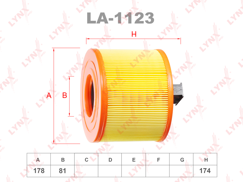 LYNXauto LA1123 Фильтр воздушный BMW E87 3.0 9 05->,E90 2.5 3.0 1 05->