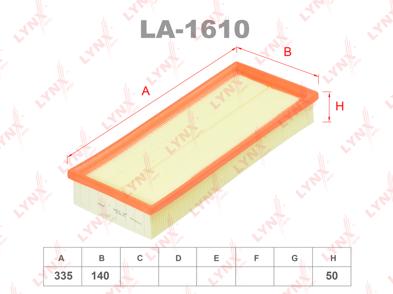 LYNXauto LA1610 Фильтр воздушный FORD Mondeo II 2.0-2.5 V6 11 00->