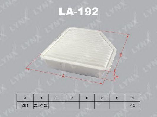 LYNXauto LA192 Фильтр воздушный TOYOTA CROWN GRS18,MARK X GRX12,LEXUS SC430,GS300,400,430