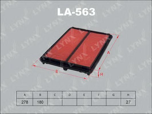 LYNXauto LA563 Фильтр воздушный ACCORD ACCORD WAGON CF3,CF4,CF5,CF6,CF7,CF9,CH9,CL1 ,GF6,TORNEO CF4,CF5б ISUZU ASKA CJ3