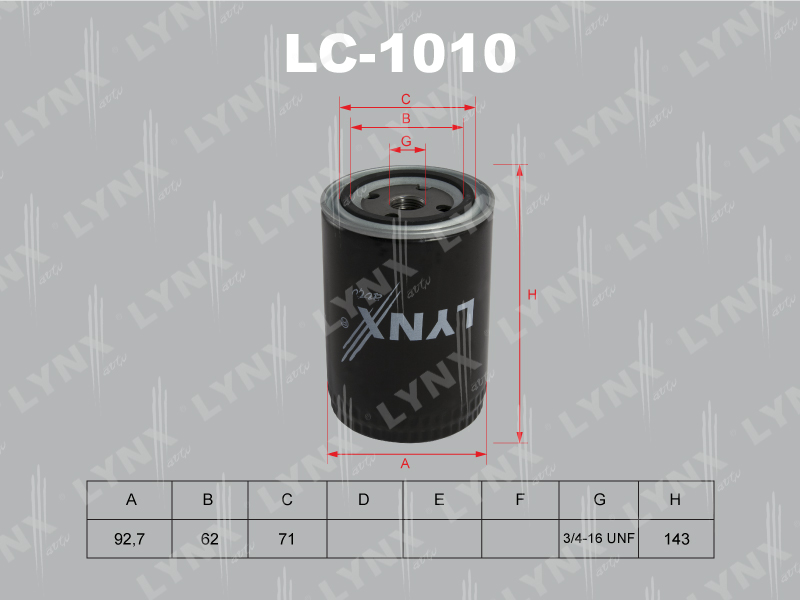 LYNXauto LC1010 Фильтр масляный AUDI A4(95-01),A6(94-05),Passat(96-00) diesel