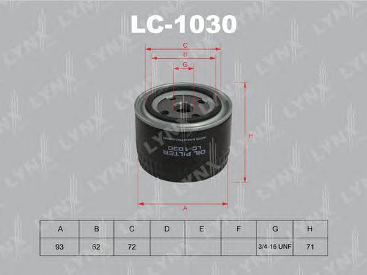 LYNXauto LC1030 Фильтр масляный LADA 08-09