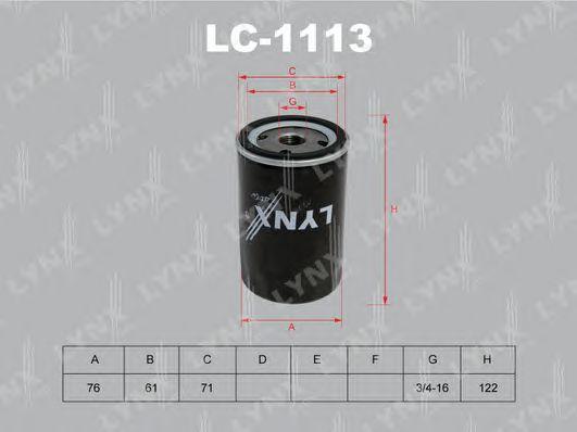 LYNXauto LC1113 Фильтр масляный FORD Mondeo 1.6i-2.0i 16V 2 93->,Transit 2.0 95->,Scorpio 2.0i-2.3i 94- Escort 1.6i-2.0i 16V 02 91->
