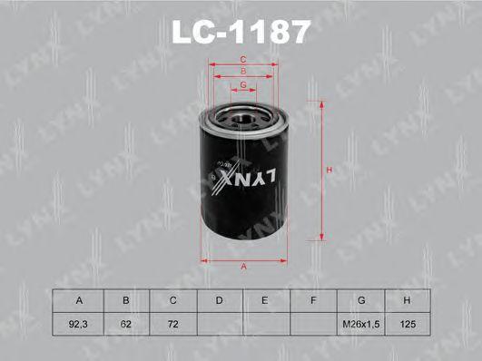 LYNXauto LC1187 Фильтр масляный HYUNDAI GALOPER 98->