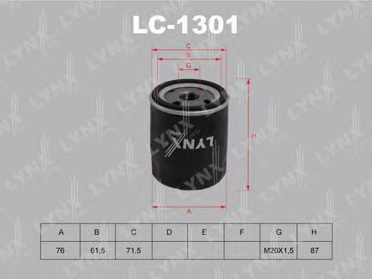 LYNXauto LC1301 Фильтр масляный PEUGEOT Deisel