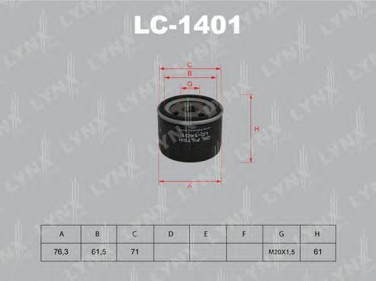 LYNXauto LC1401 Фильтр масляный NISSAN PRIMERA (P12) 1.9 dCi,RENAULT GRAND SCЙNIC, CLIO II, LAGUNA II, MEGANE