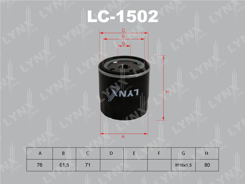 LYNXauto LC1502 Фильтр масляный OPEL Astra G, H, Vectra B,C, Omega B, Corca C, Zafira (LONG LIFE с 00->)