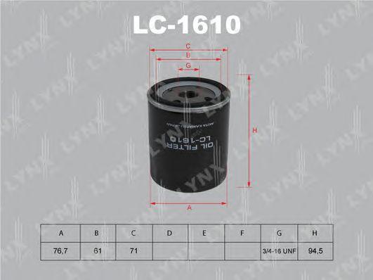 LYNXauto LC1610 Фильтр масляный FORD Focus 1.4 16V 9 98->, Fiesta 1.25i-1.4i 96->