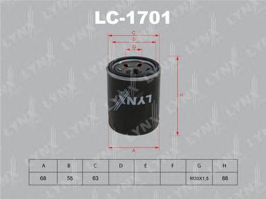 LYNXauto LC1701 Фильтр масляный KIA Sportage2.0i-2.0i 16V 92-, MAZDA 323 1.8D,626 1.6-2.2i 85- (замена для W610 81)