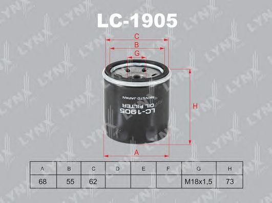 LYNXauto LC1905 Фильтр масляный CHEVROLET AVEO (T250) 08-  SPARK 05-  SPARK (M300) 10-