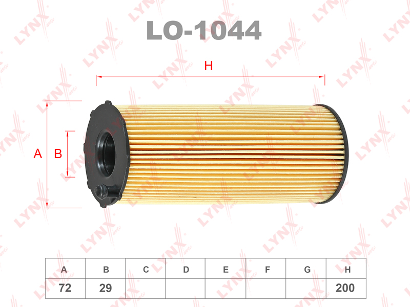 LYNXauto LO1044 Фильтр масляный (вставка) TDI: AUDI Allroad II (4FH) 06-11  A4 (8E 8H, B6+B7, 8K, B8) 00-  A6 (4F C6) 04-11  A8 (4E) 02-10  Q7 (4L) 06-, VW TOUAREG (7L) 02-10