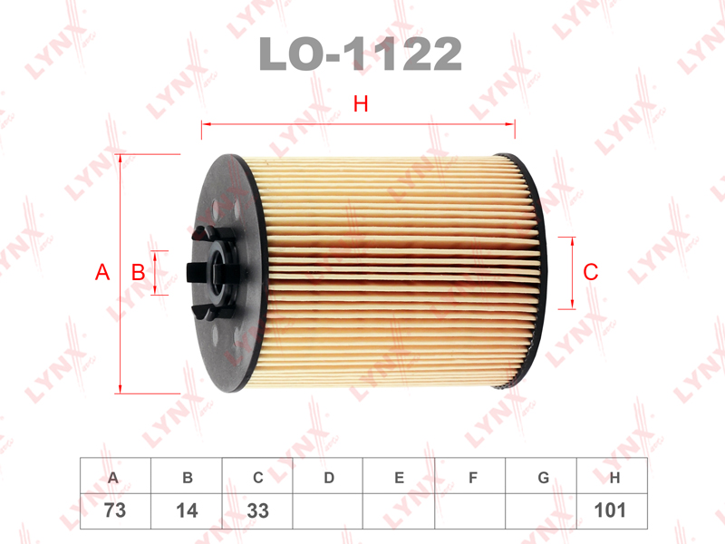 LYNXauto LO1122 Фильтр масляный (вставка) BMW 5 (E60) 03> 7 (E65) 01-08