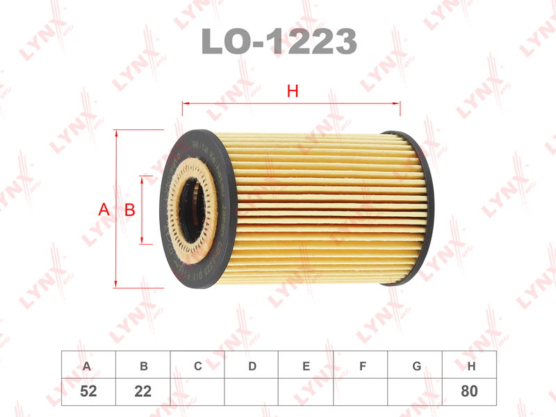 LYNXauto LO1223 Вставка фильтра масляного MERCEDES W168 A140 A160 A190 [M166.940 960 990] 97-