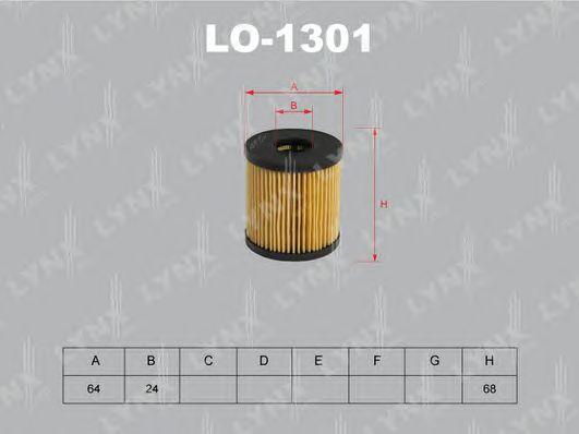 LYNXauto LO1301 Фильтр масляный (вставка) Volvo (04-),Ford Focus C-Max 2.0TDCi (03-), Peugeot 307 1.6HD (98-), 2.0HDI 1 04