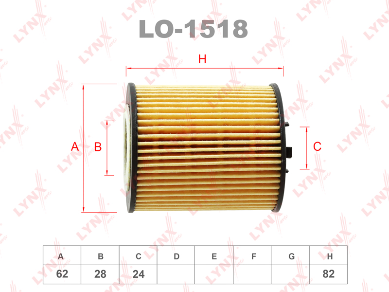 LYNXauto LO1518 Вставка фильтра масляного CADILLAC CTS(01-05),OPEL,SAAB