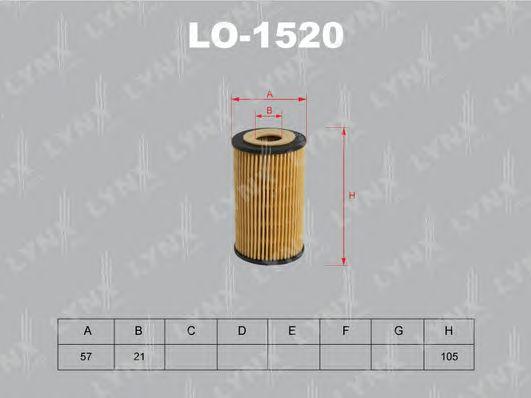 LYNXauto LO1520 Фильтр масляный (вставка) OPEL Astra H 1.4-1.8 (04-)  фильтр масляный
