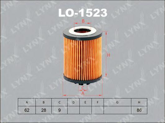 LYNXauto LO1523 Фильтр масляный (вставка) OPEL Astra G,H,Corsa B,C,Meriva I