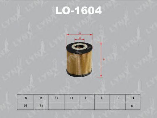 LYNXauto LO1604 Фильтр масляный (вставка) VOLVO S40 V40 1.6-2.0 07 97->, S70 C70 V70 2.0 20V Turbo-2.5 Turbo 07 98->, S80 2.0-2.9 05 98->