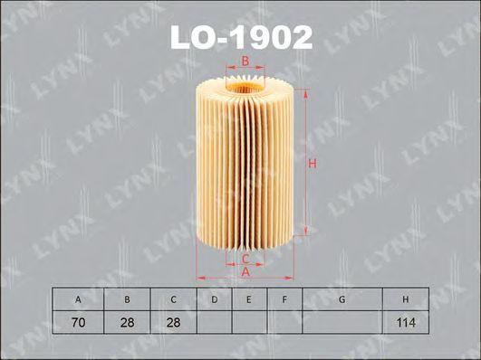 LYNXauto LO1902 Вставка фильтра масляного TOYOTA LAND CRUISER (J200) 1VDFTV 09.2007 -, LEXUS LX570 (URJ201) 3URFE 11.2007 -