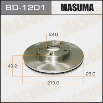Диск тормозной  Masuma  BD1201  AURIS, COROLLA ADE150, ZZE150