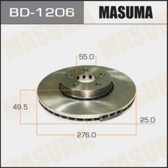 Диск тормозной  Masuma  BD1206  AVENSIS AT22,  AZT220, CDT220