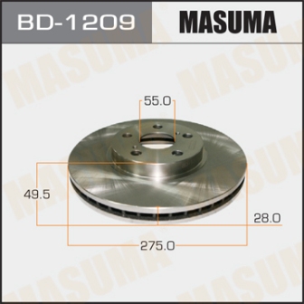 Диск тормозной  Masuma  BD1209  CALDINA AT211, CT216, ST21