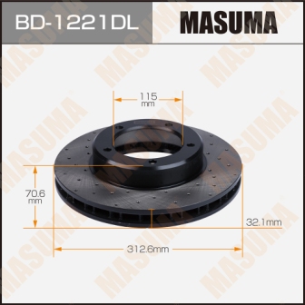 Диск тормозной  Masuma  BD1221DL  перфорированный front LAND CRUISER HDJ101, UZJ100  LH