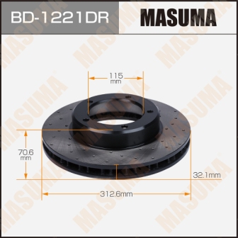 Диск тормозной  Masuma  BD1221DR  перфорированный front LAND CRUISER HDJ101, UZJ100  RH