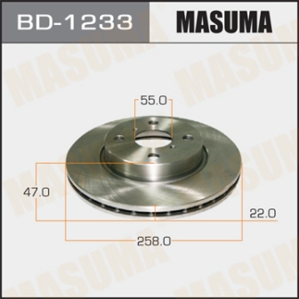Диск тормозной  Masuma  BD1233  YARIS KSP130, NLP130, NSP130