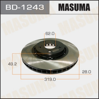 Диск тормозной  Masuma  BD1243   BD1217 front LEXUS RX330, 350 GSU30L