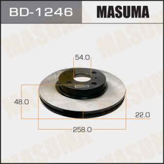 Диск тормозной  Masuma  BD1246   front COROLLA EE80, EE102V, AE91