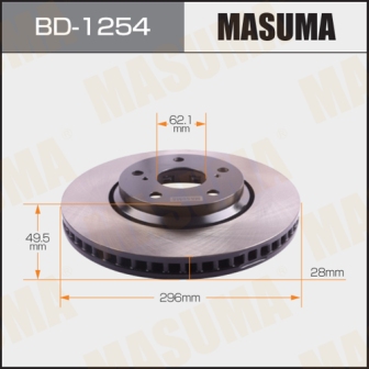 Диск тормозной  Masuma  BD1254  front ALPHARD, VELLFIRE  GGH25W, AGH35W