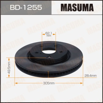 Диск тормозной  Masuma  BD1255  front ES300HUX200UX250HCHRCAMRYCROWNHARRIERRAV4