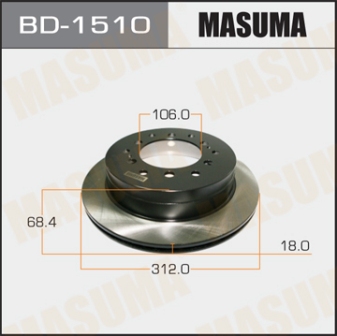 Диск тормозной  Masuma  BD1510  rear LAND CRUISER KDJ90L