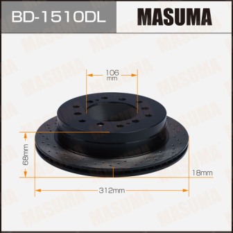 Диск тормозной  Masuma  BD1510DL  перфорированный rear LAND CRUISER KDJ90LGX4704RUNNERFJ