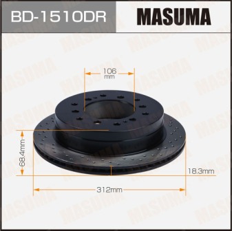 Диск тормозной  Masuma  BD1510DR  перфорированный rear LAND CRUISER KDJ90LGX4704RUNNERFJ
