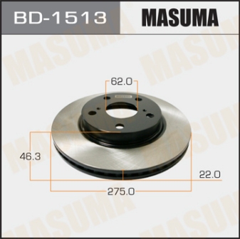 Диск тормозной  Masuma  BD1513  front COROLLA ZRE181L