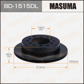 Диск тормозной  Masuma  BD1515DL  перфорированный rear LAND CRUISER PRADO GDJ150L  LH